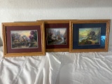 Thomas Kinkade Framed Cottage Art Prints  Set of 3