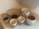 Various Planters, 2 Longaberger Pots