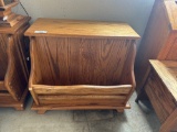 Solid Oak End Table/ Magazine Rack ( 1of 2)