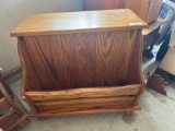 Solid Oak End Table/ Magazine Rack ( 1of 2)