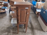 Tall and Slim Oak Cabinet with Single Paneled Door