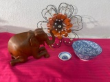 Decorative Elephant, Asian Bowls & Floral Wall Art