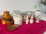 Mixed Kitchen & Decor Lot  Rae Dunn, Shakers, Vases & Bowls