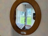 Oval Oak Framed Wall Mirror