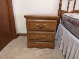 2 Drawer Oak Night Stand (1 of 6 matching pieces)