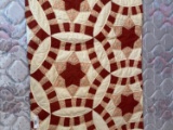 Vintage Red & Floral Starburst Quilt