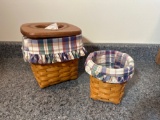 Longaberger Tissue Cover & Small Basket Set