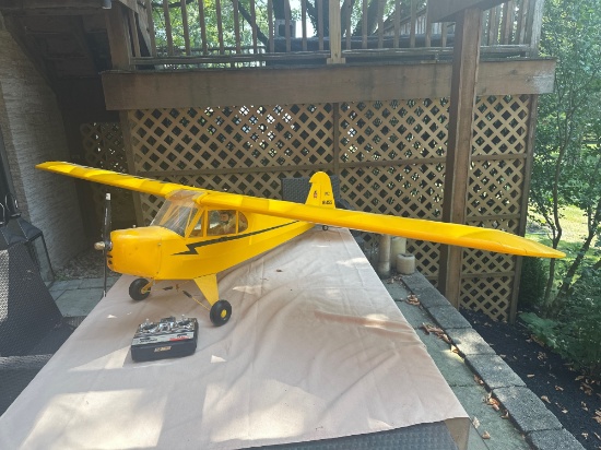 Rc Piper J-3 Cub Style Model Airplane W/ Controller