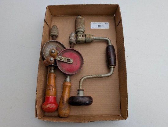 Vintage Hand Drill and Eggbeater Set