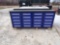 7' BLUE WORK BENCH WITH 20 DRAWERS