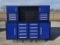 BLUE WORK BENCH WITH 18 DRAWERS