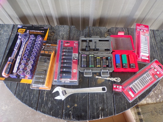 BRAND NEW ASSORTED SOCKET SETS AND WRENCH