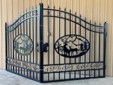 20' WROUGHT IRON GATE - BUCK AND DOE SCENE