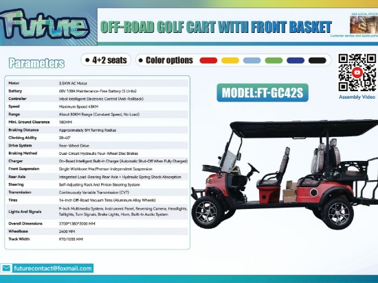 6-SEATER ELECTRIC GOLF CART- MUST BE ASSEMBLED