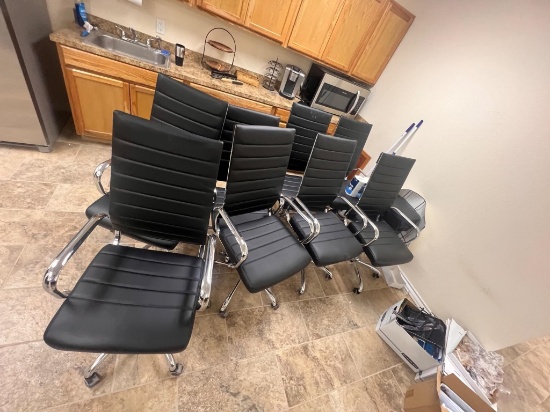 Conference table with seven chairs