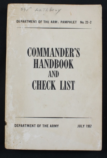 "Commander's Handbook and Check List" (No. 22-2) (JAA)