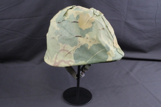 Early Vietnam Era M1 Helmet with Mitchell Pattern Reversible Cover (RGS)