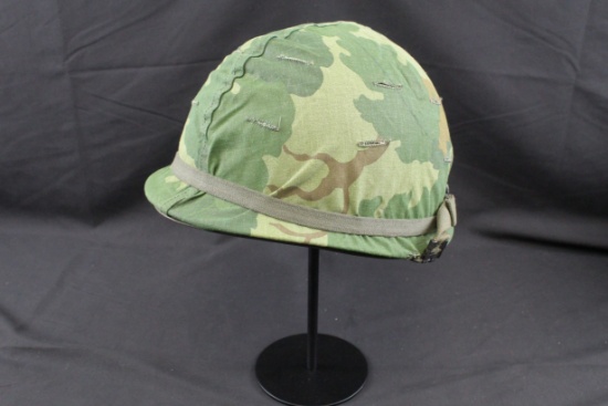 Vietnam Era M1 Helmet with Mitchell Pattern Reversible Cover (RGS)