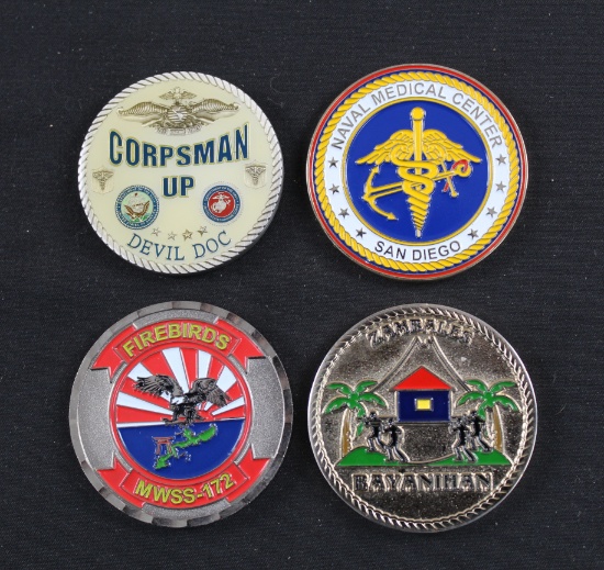 4 USN Challenge Coins (NSP)