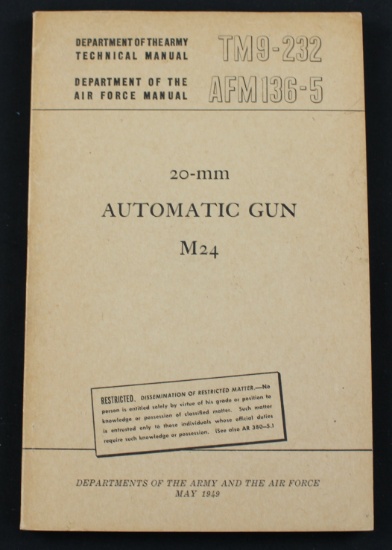 TM9-232/AFM136-5 M24 20mm Auto Cannon Manual (FMI)