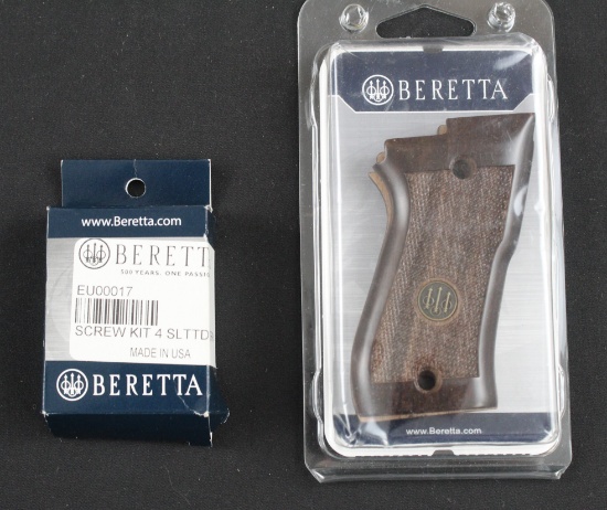 Beretta 80f, 82fs, 85fs Walnut Grips and Grip Screws (JAA)