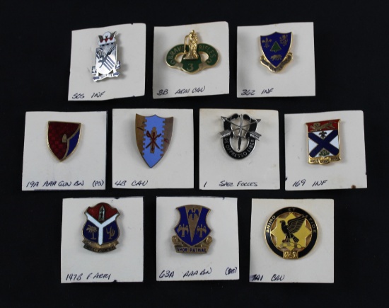 10 US Army Infantry Division Pins (JAA)