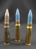 Three Inert US Military 20x102mm Practice Rounds (FMI)