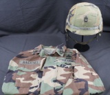 Gulf War Staff Sergeant Hackney U.S. Army PASGT M81 Woodland Pattern Kevlar Helmet and Blouse (RGS)
