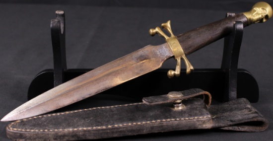 16th Century German-style Quillion Dagger with Leather Sheath (KTB)