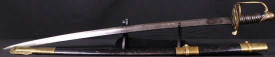 Confederate States of America Embossed Replica Officer's Sabre with Matching Scabbard (JAA)