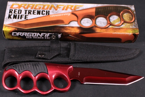 NIB "Dragonfire Red Trench Knife" with Factory Sheath (SNR)