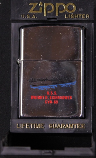 Collectible US Navy Themed USs Dwight D. Eisenhower CVN69 Zippo Lighter (JAA)