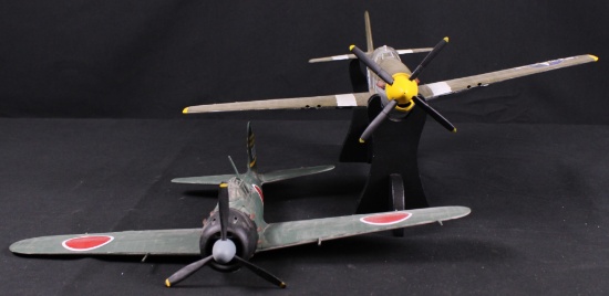 Group Lot: Two WWII Fighter Plane Models (PMC)