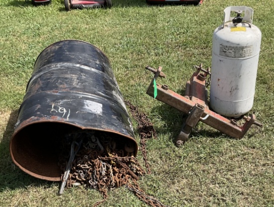 Trailer mover and propane bottle
