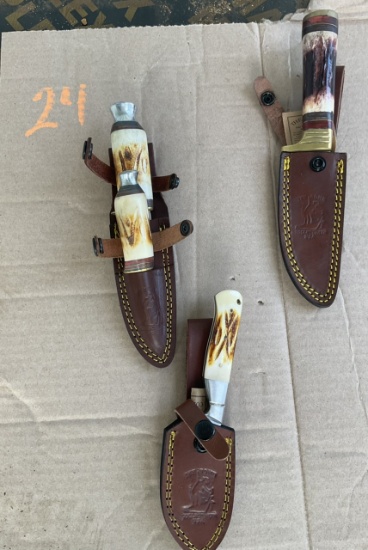 3 knives bonehandle