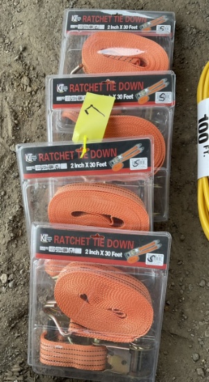 Four new 2 inch ratchet straps