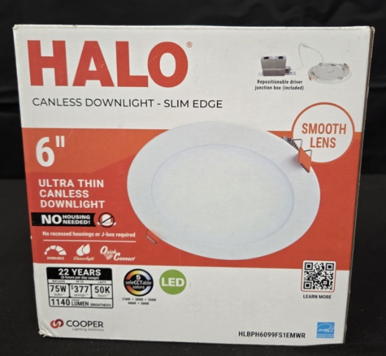 HALO Canless Downlight Slim Edge 6" 5 Setting LED Light