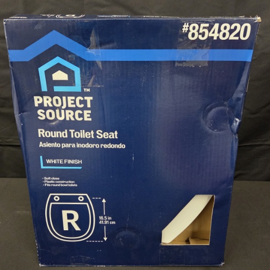 Project Source Rould Toilet Seat White Finish
