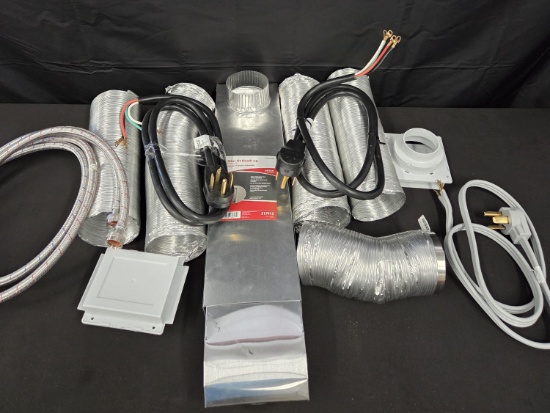 Lot of Washer and Dryer Accessories Vents, Water Hoses, Brand New Dryer Cords and More