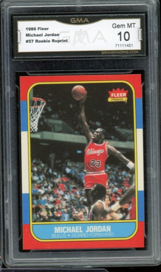 Michael Jordan Rookie Reprint Rookie GMA 10 Graded Gem Mint