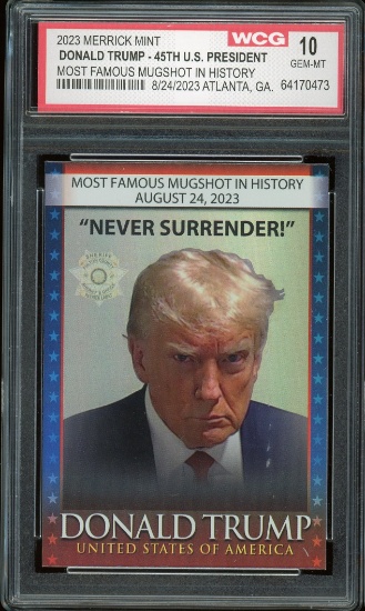 Donald Trump Graded Card Mugshot Gem Mint 10