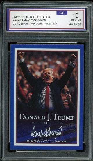 Donald Trump Graded Card Victory Celebration Gem Mint 10