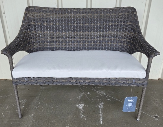 Outdoor Wicker Loveseat with Cushion Like New Style Selections Lola