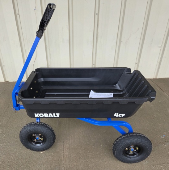 Kobalt 4 Cubic Feet Poly Garden Dump Cart 10" Tire 600 LB Capactiy