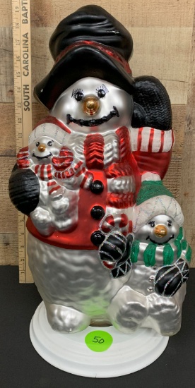 Glass Snowman Christmas Decoration Table Top