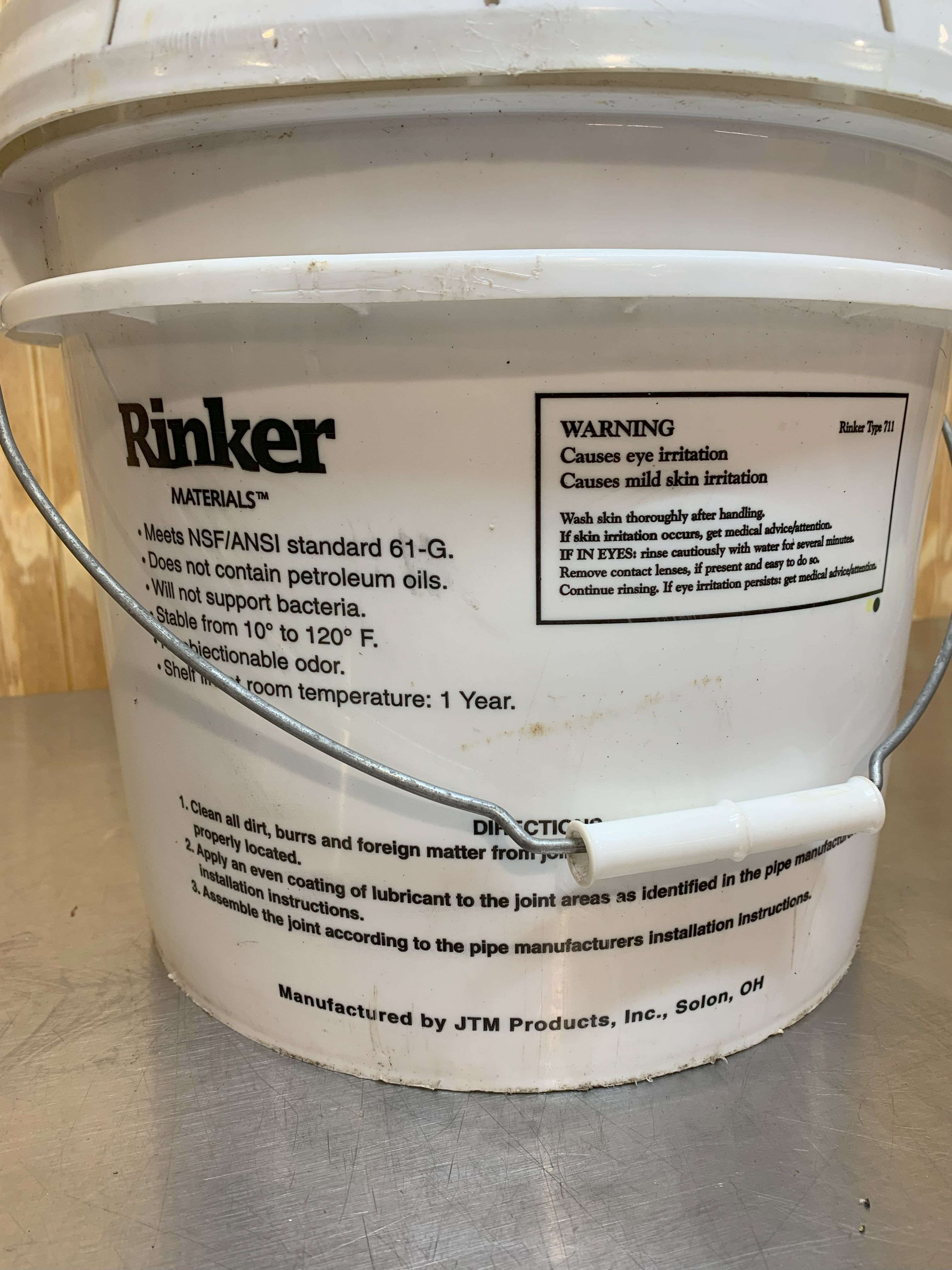 30 Pound Pail of Rinker Pipe Joint Lubricant Type