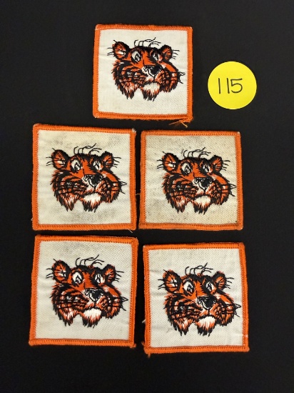 Vintage Lot of 5 Total Esso Gas Patches Patch Tiger