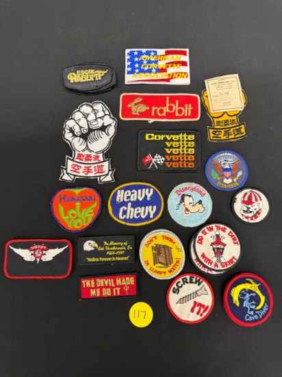 Assorted Lot of Vintage Patches- Heavy Chevy, Disneyland, Eddie Rabbit, Corvette, Georgia