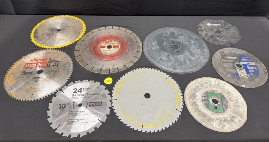 Assorted Saw Blades- Concrete, Wood, Cut Off Wheels