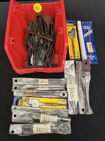 Huge Assorted Lot of Paddle Bits Spade Bits Assorted Sizes Some New